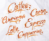 Lettering coffee drops