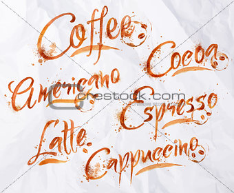 Lettering coffee drops