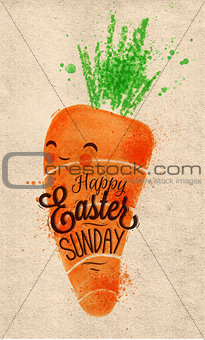 Happy easter carrot poster kraft 