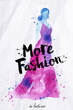 Watercolor poster lettering more fashion