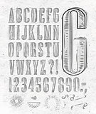 Vintage font letters