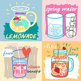 Different fruit drinks 