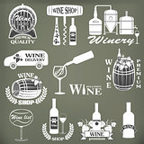 Set of wine signs, badges