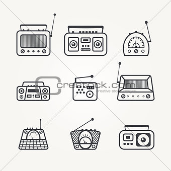 Radio icon set