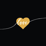 Heart and love lettering design for banner, card or invitation