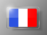 France Flag Glossy Button. Vector illustration.