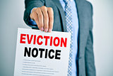 man with an eviction notice