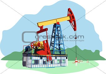 colored oil rig