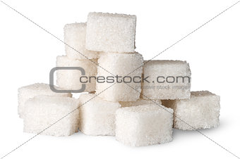 Pile of white sugar cubes