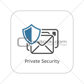 Private Security Icon. Flat Design.