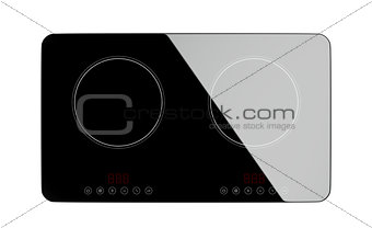 Top view of induction cooktop