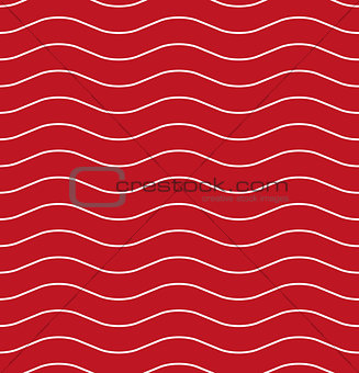 Wavy line red seamless pattern