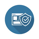 Online Protection Icon. Flat Design.