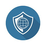 Network Security Icon. Flat Design.