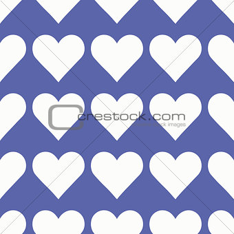 Seamless pattern with white hearts