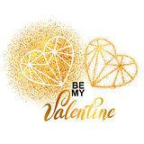 Valentines day gold greeting card