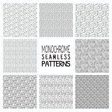 Abstract Monochrome Seamless Background Patterns