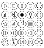 media icons and buttons