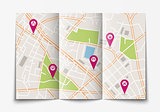 Open paper city map