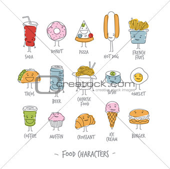 Food characters color