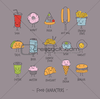Food characters gray