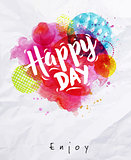 Watercolor poster happy day