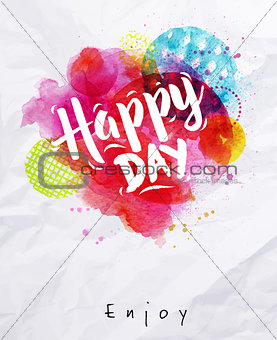 Watercolor poster happy day