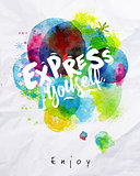 Watercolor poster express yourself