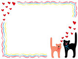 Cat and Kitty with hearts