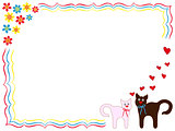 Cat and Kitty on greeting card