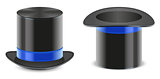 Set black hat magician cylinder