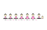 Stages of pregnancy, woman in lotus pose for your design