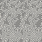 Vector Seamless Black and White Wavy Organic Rounded Shapes Pattern