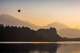 Silhouette of Bled Castle on a Lake