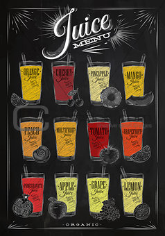 Poster juice menu chalk