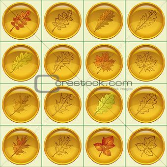 Leaves buttons, set