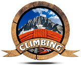 Climbing - Wooden Symbol with Peak