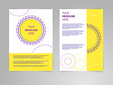 Abstract vector flyer s brochures design template in siza a4 with round ornamental frame.