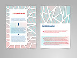 Abstract polygon Brochure Flyer design vector template in A4 size with 3D Paper Graphics