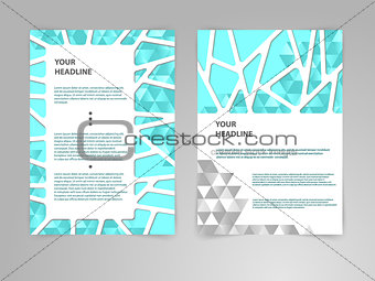 Abstract polygon Brochure Flyer design vector template in A4 size with 3D Paper Graphics