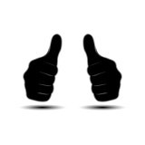 Icon thumbs up, vector illustration.