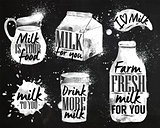 Milk symbolic drawing chalk