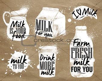 Milk symbolic drawing kraft 