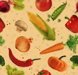 Pattern pixel vegetables kraft