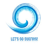 Abstract vector surfing icon