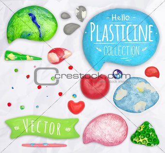 Set of plasticine objects