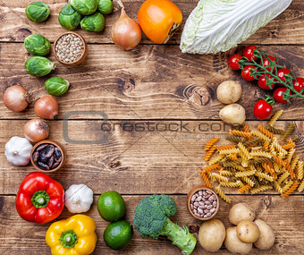 Fresh and healthy organic vegetables and food ingredients