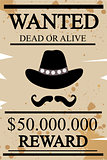 Vintage western wanted poster