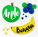 Plasticine fruits apple