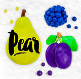 Plasticine fruits pear